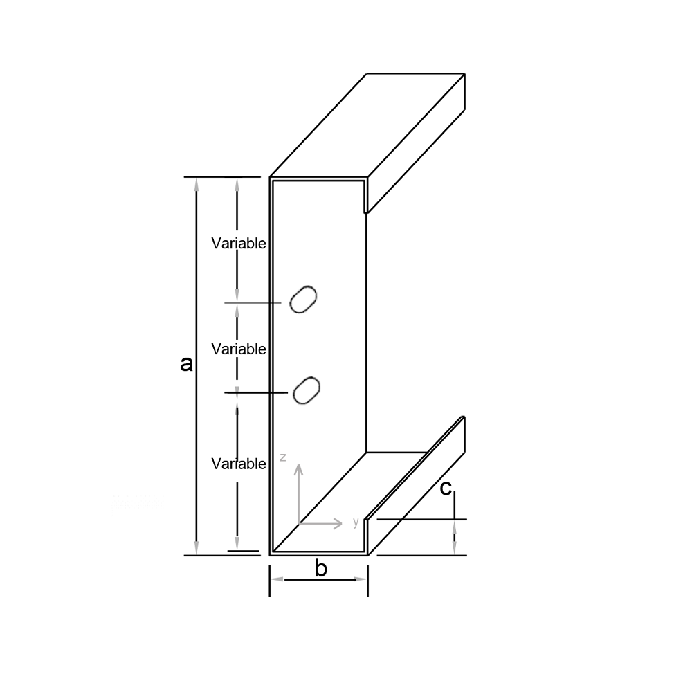 Perfil C Correa de Apoyo - PERFIL GALVANIZADO - Imagen 2